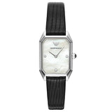Emporio Armani Gioia Analog Mother of Pearl Dial Black Leather Strap Watch For Women - AR11148 Authentic Buy Shop Now