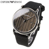 Emporio Armani Luigi Analog Brown Dial Black Leather Strap Watch For Men - AR11156 Authentic Buy Shop Now