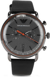 Emporio Armani Aviator Grey Dial Grey Leather Strap Watch For Men - AR11168 Authentic Buy Shop Now