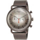 Emporio Armani Aviator Chronograph Grey Dial Brown Mesh Bracelet Watch For Men - AR11169 Authentic Buy Shop Now