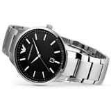 Emporio Armani Renato Quartz Black Dial Silver Steel Strap Watch For Men - AR11181 Authentic Buy Shop Now