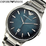 Emporio Armani Renato Quartz Blue Dial Silver Steel Strap Watch For Men - AR11182 Authentic Buy Shop Now