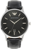 Emporio Armani Renato Analog Black Dial Black Leather Strap Watch For Men - AR11186 Authentic Buy Shop Now