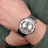 Emporio Armani Renato Quartz Silver Dial Silver Steel Strap Watch For Men - AR11189 Authentic Buy Shop Now