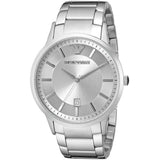Emporio Armani Renato Quartz Silver Dial Silver Steel Strap Watch For Men - AR11189 Authentic Buy Shop Now