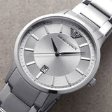 Emporio Armani Renato Quartz Silver Dial Silver Steel Strap Watch For Men - AR11189 Authentic Buy Shop Now