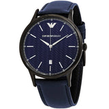 Emporio Armani Renato Quartz Blue Dial Blue Leather Strap Watch For Men - AR11190 Authentic Buy Shop Now