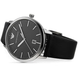 Emporio Armani Ruggero Black Dial Black Leather Strap Watch for Men - AR11193 Authentic Buy Shop Now