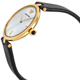 Emporio Armani Arianna Analog Silver Dial Black Leather Strap Watch For Women - AR11200 Authentic Buy Shop Now