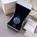 Emporio Armani Aviator Chronograph Blue Dial Black Mesh Bracelet Watch For Men - AR11201 Authentic Buy Shop Now