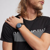 Emporio Armani Aviator Chronograph Blue Dial Black Mesh Bracelet Watch For Men - AR11201 Authentic Buy Shop Now