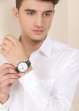 Emporio Armani Aviator Silver Dial Two Tone Leather Strap Watch for Men - AR11202 Authentic Buy Shop Now