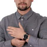 Emporio Armani Giovanni Analog Black Dial Black Leather Strap Watch For Men - AR11210 Authentic Buy Shop Now