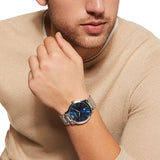 Emporio Armani Giovanni Quartz Blue Dial Silver Steel Strap Watch For Men - AR11227 Authentic Buy Shop Now
