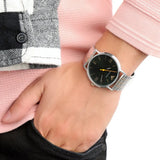 Emporio Armani Kappa Quartz Black Dial Two Tone Mesh Bracelet Watch For Men - AR11228 Authentic Buy Shop Now