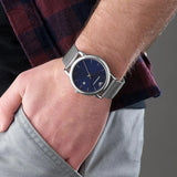 Emporio Armani Luigi Quartz Blue Dial Silver Mesh Bracelet Watch For Men - AR11230 Authentic Buy Shop Now
