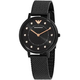 Emporio Armani Kappa Black Dial Black Mesh Strap Watch for Women - AR11252 Authentic Buy Shop Now
