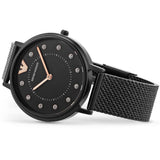 Emporio Armani Kappa Black Dial Black Mesh Strap Watch for Women - AR11252 Authentic Buy Shop Now