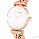 Emporio Armani Gianni T-Bar Quartz White Dial Rose Gold Steel Strap Watch For Women - AR11267 Authentic Buy Shop Now