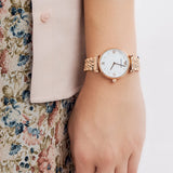 Emporio Armani Gianni T-Bar Quartz White Dial Rose Gold Steel Strap Watch For Women - AR11267 Authentic Buy Shop Now