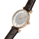 Emporio Armani Gianni T-Bar Silver Dial Brown Leather Strap Watch For Women - AR11269 Authentic Buy Shop Now