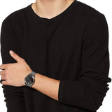 Emporio Armani Luigi Analog Black Dial Silver Mesh Bracelet Watch For Men - AR11272 Authentic Buy Shop Now