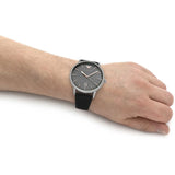 Emporio Armani Ruggero Grey Dial Black Leather Strap Watch for Men - AR11277 Authentic Buy Shop Now