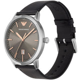 Emporio Armani Ruggero Grey Dial Black Leather Strap Watch for Men - AR11277 Authentic Buy Shop Now