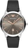 Emporio Armani Ruggero Grey Dial Black Leather Strap Watch for Men - AR11277 Authentic Buy Shop Now
