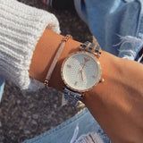 Emporio Armani Gianni T-Bar Silver Dial Two Tone Steel Strap Watch For Women - AR11293 Authentic Buy Shop Now