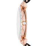 Emporio Armani Gianni T-Bar Mother of Pearl Dial Black Leather Strap Watch For Women - AR11295 Authentic Buy Shop Now