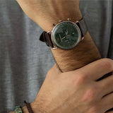 Emporio Armani Aviator Green Dial Brown Leather Strap Watch for Men - AR11334 Authentic Buy Shop Now