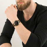 Emporio Armani Aviator Quartz Black Dial Brown Leather Strap Watch For Men - AR11337 Authentic Buy Shop Now