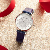Emporio Armani Gianni T Bar Quartz Crystals Silver Dial Blue Leather Strap Watch For Women - AR11344 Authentic Buy Shop Now