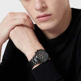 Emporio Armani Giovanni Chronograph Black Dial Black Steel Strap Watch For Men - AR11349 Authentic Buy Shop Now