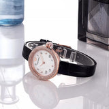 Emporio Armani Rosa Quartz Mother Of Pearl White Dial Black Leather Strap Watch For Women - AR11356 Authentic Buy Shop Now