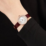 Emporio Armani Rosa Two Hand White Dial Red Leather Strap Watch For Women - AR11357 Authentic Buy Shop Now