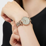 Emporio Armani Gianni T Bar Quartz Mother of Pearl Dial Rose Gold Steel Strap Watch For Women - AR11385 Authentic Buy Shop Now