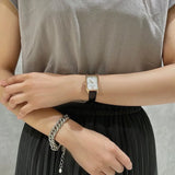 Emporio Armani Gioia Quartz Mother of Pearl Dial Black Leather Strap Watch For Women - AR11390 Authentic Buy Shop Now