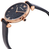 Emporio Armani Gianni T-Bar Quartz Blue Dial Blue Leather Strap Watch for Women - AR11424 Authentic Buy Shop Now