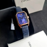Emporio Armani Gioia Quartz Mother of Pearl Blue Dial Blue Leather Strap Watch For Women - AR11426 Authentic Buy Shop Now