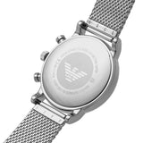 Emporio Armani Luigi Chronograph Quartz Black Dial Silver Mesh Bracelet Watch For Men - AR11429 Authentic Buy Shop Now