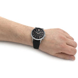 Emporio Armani Giovanni Analog Black Dial Black Leather Strap Watch For Men - AR11431 Authentic Buy Shop Now
