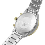Emporio Armani Mario Chronograph Green Dial Silver Steel Strap Watch For Men - AR11454 Authentic Buy Shop Now
