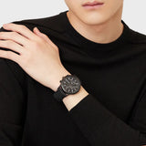 Emporio Armani Renato Chronograph Black Dial Black Nylon Strap Watch For Men - AR11457 Authentic Buy Shop Now