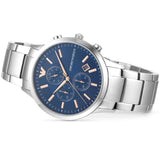 Emporio Armani Renato Chronograph Blue Dial Silver Steel Strap Watch For Men - AR11458 Authentic Buy Shop Now