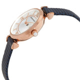 Emporio Armani Gianni T-Bar Analog Mother of Pearl Dial Blue Leather Strap Watch For Women - AR11468 Authentic Buy Shop Now