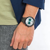 Emporio Armani Mario Chronograph White Dial Black Steel Strap Watch For Men - AR11471 Authentic Buy Shop Now