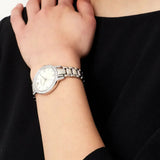 Emporio Armani Cleo Crystals Mother Of Pearl Dial Silver Steel Strap Watch For Women - AR11484 Authentic Buy Shop Now