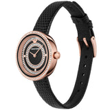 Emporio Armani Rosa Two Hand Black Dial Black Leather Strap Watch For Women - AR11493 Authentic Buy Shop Now